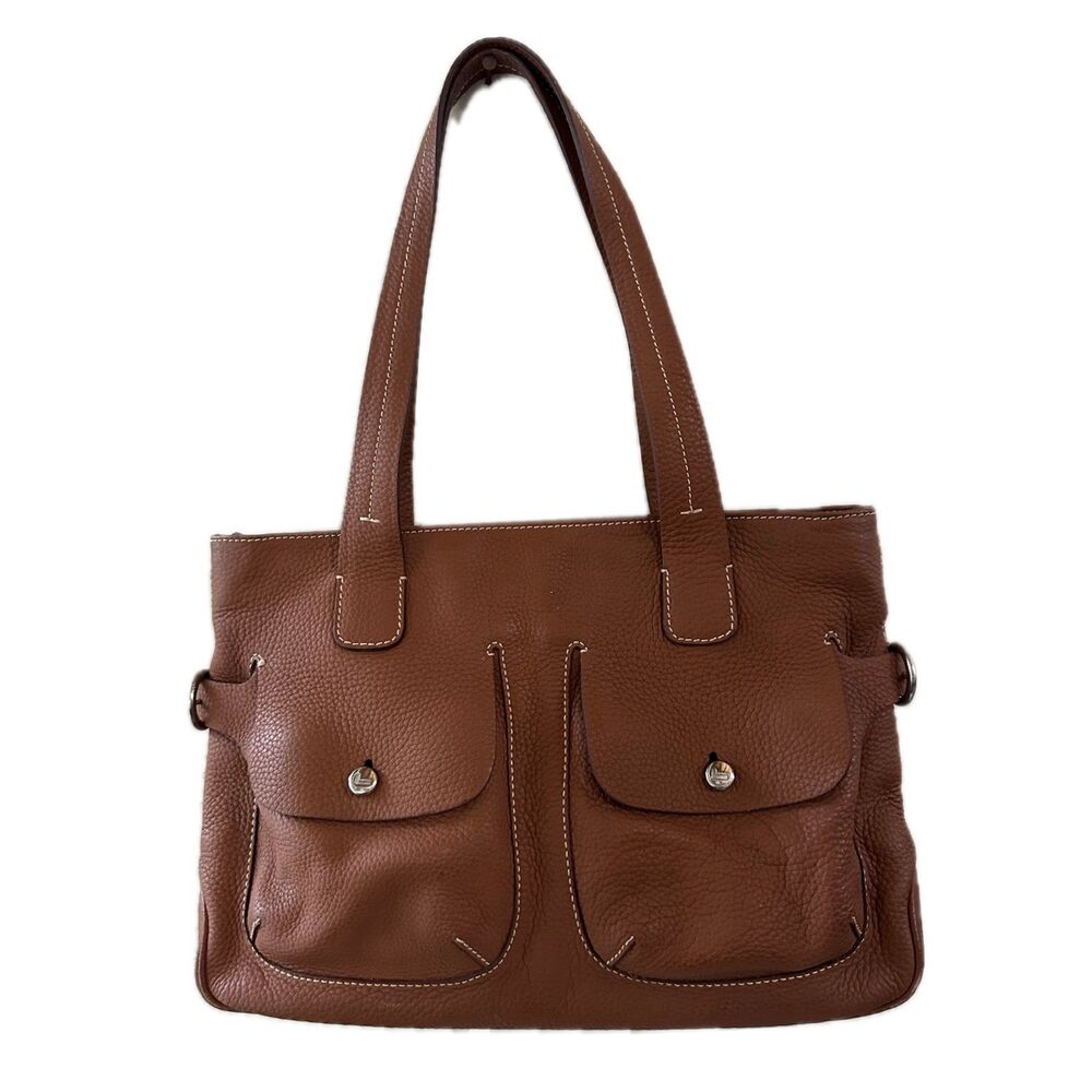 Vintage Lancel Paris 2009 Soft Pebbled Italian Leather Baguette Shoulder Bag